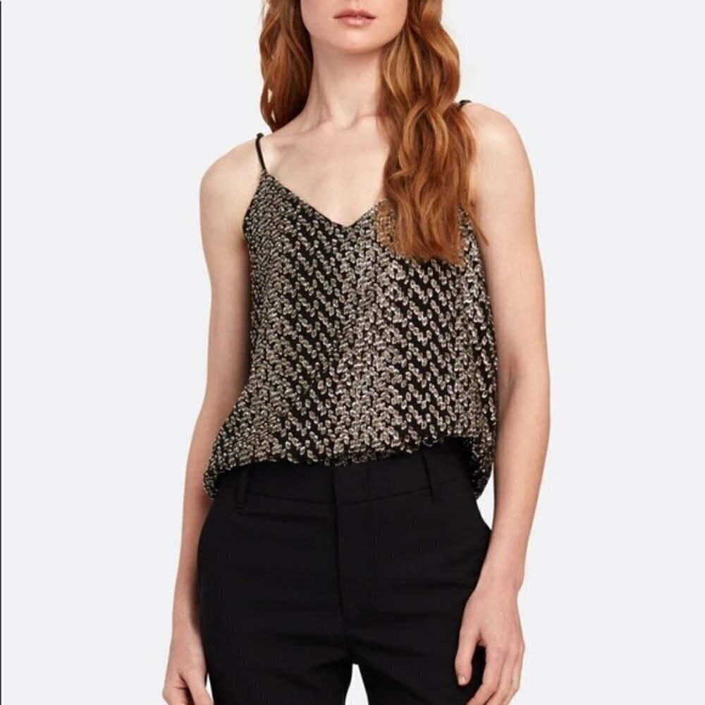 NWT Equipment Silk Metallic Layla Camisole w/ Adjustable Straps Sz. XS